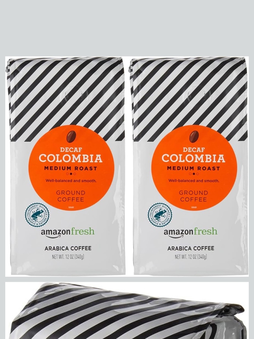 Amazon fresh decaf Columbia medium roast ground coffee 2 12oz bags NEW - Picture 5 of 7
